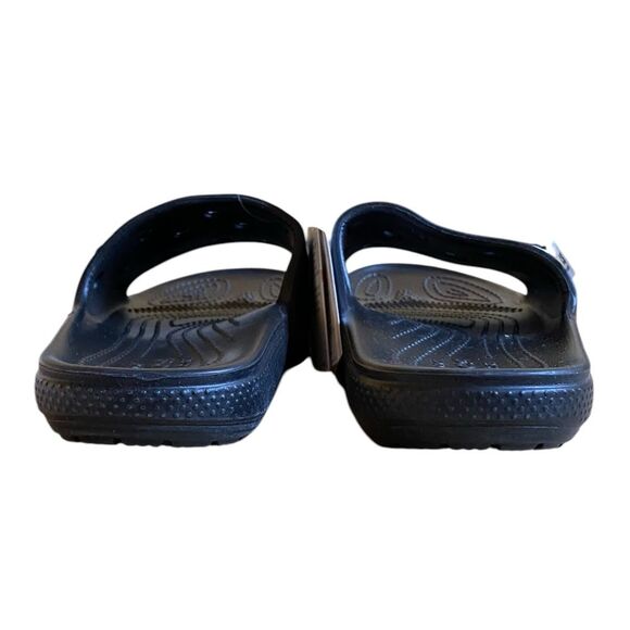 NWT Crocs Classic Slide Sandals in Black Size Men 8 Women 10 with Crocs Charms - Picture 10 of 14